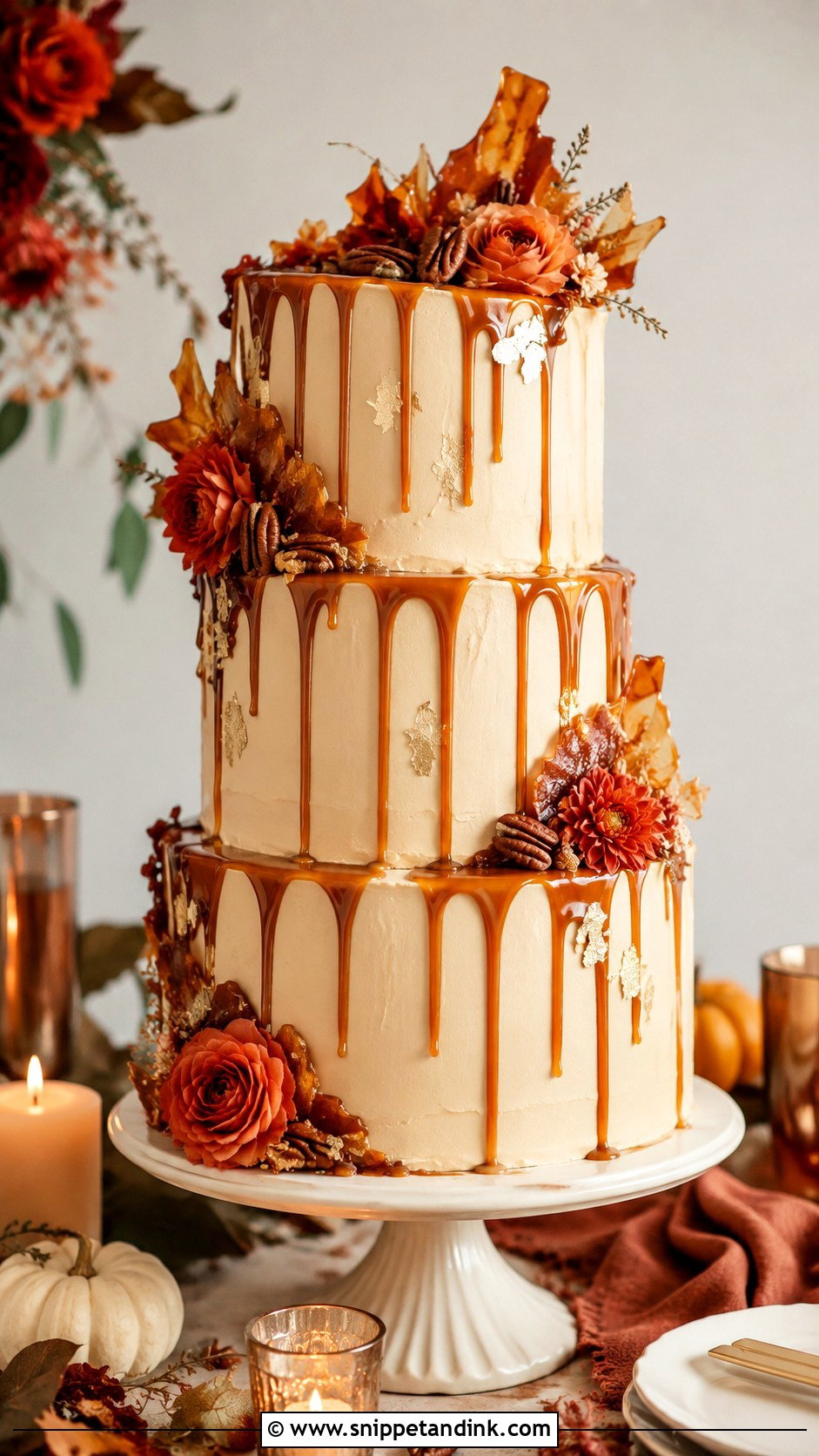 Salted Caramel Wedding Cake - Snippet and Ink - 25 Thanksgiving Wedding Cake Ideas