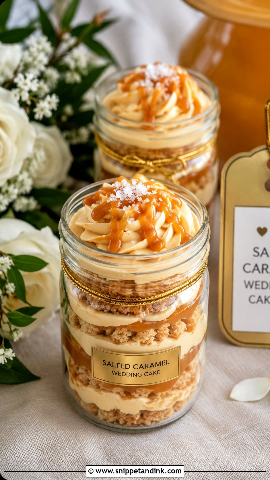 Salted Caramel Wedding Cake In A Jar - Snippet and Ink - 25 Wedding Cake Ideas in a Jar