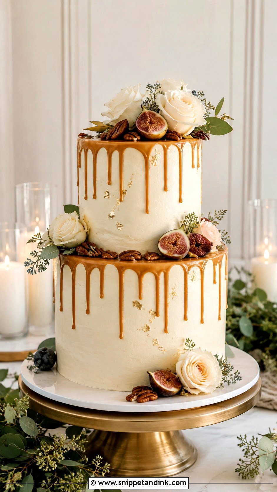 Salted Caramel Wedding Cake - Snippet and Ink - 20 Fall Wedding Cake Ideas