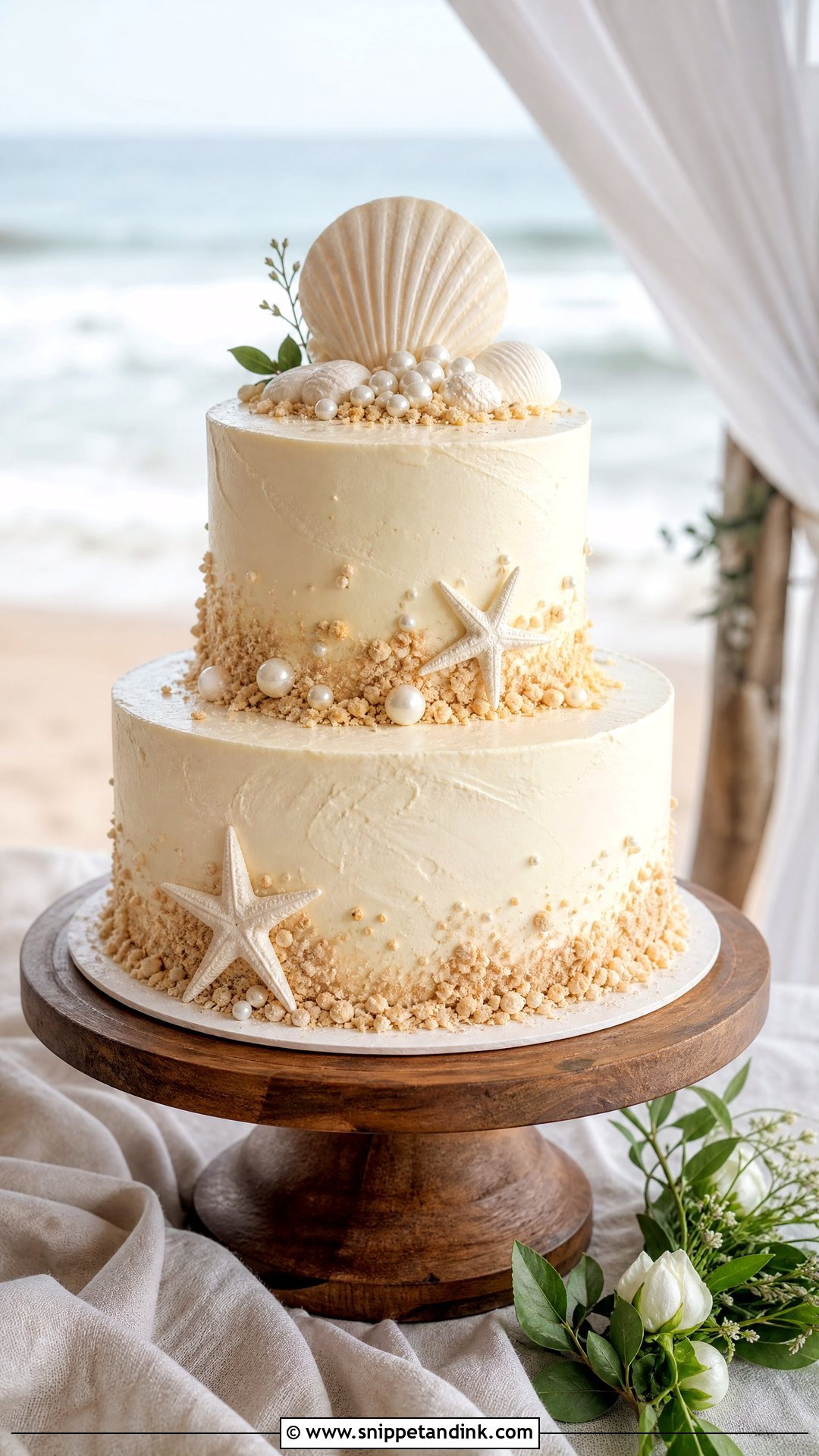 Sand Beach Wedding Cake - Snippet and Ink - 30 Beach Theme Cake Ideas for Wedding