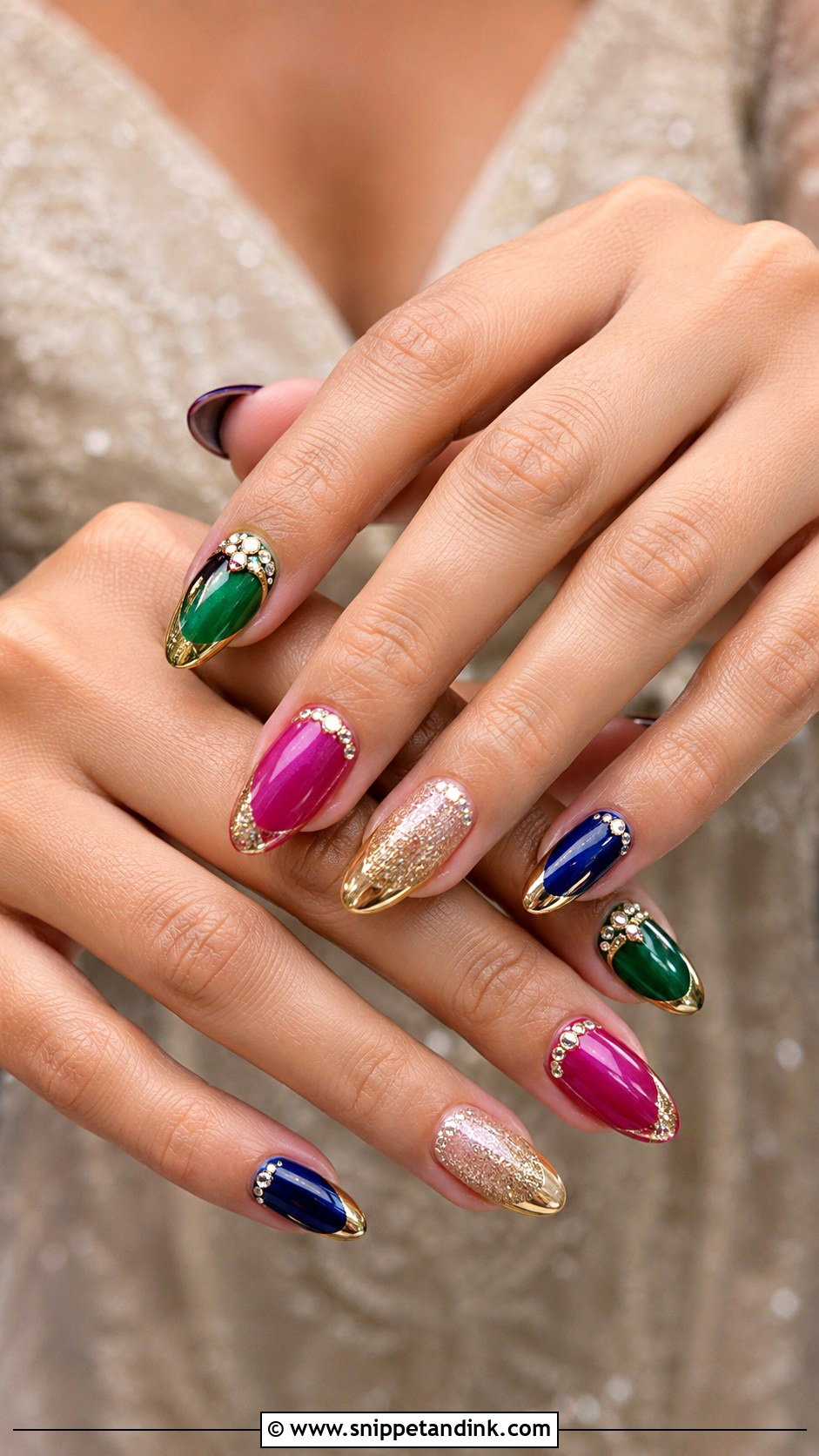 Sangeet Bridal Nails For Indian Wedding - Snippet and Ink - 30 Bridal Nails Wedding Indian