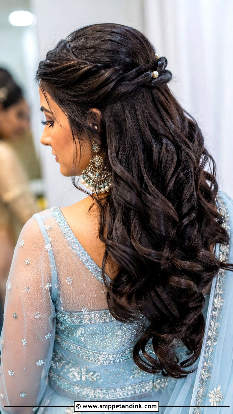 Sangeet Bridesmaid Beach Waves - Snippet and Ink - 30 Sangeet Bridesmaid Hairstyles Hair