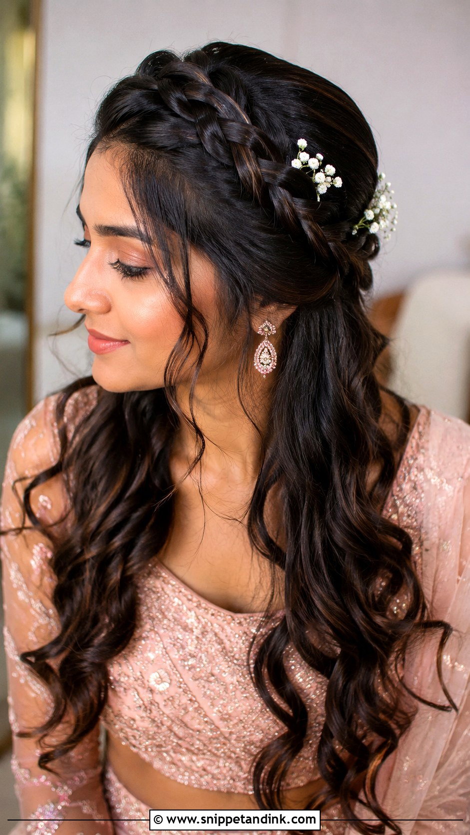 Sangeet Bridesmaid Crown Braid - Snippet and Ink - 30 Sangeet Bridesmaid Hairstyles Hair