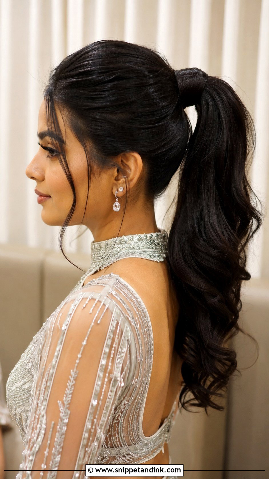 Sangeet Bridesmaid High Ponytail - Snippet and Ink - 30 Sangeet Bridesmaid Hairstyles Hair