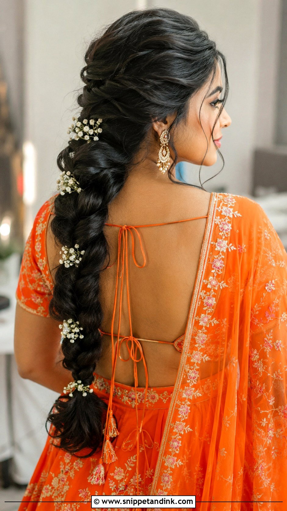 Sangeet Bridesmaid Long Braid - Snippet and Ink - 30 Sangeet Bridesmaid Hairstyles Hair