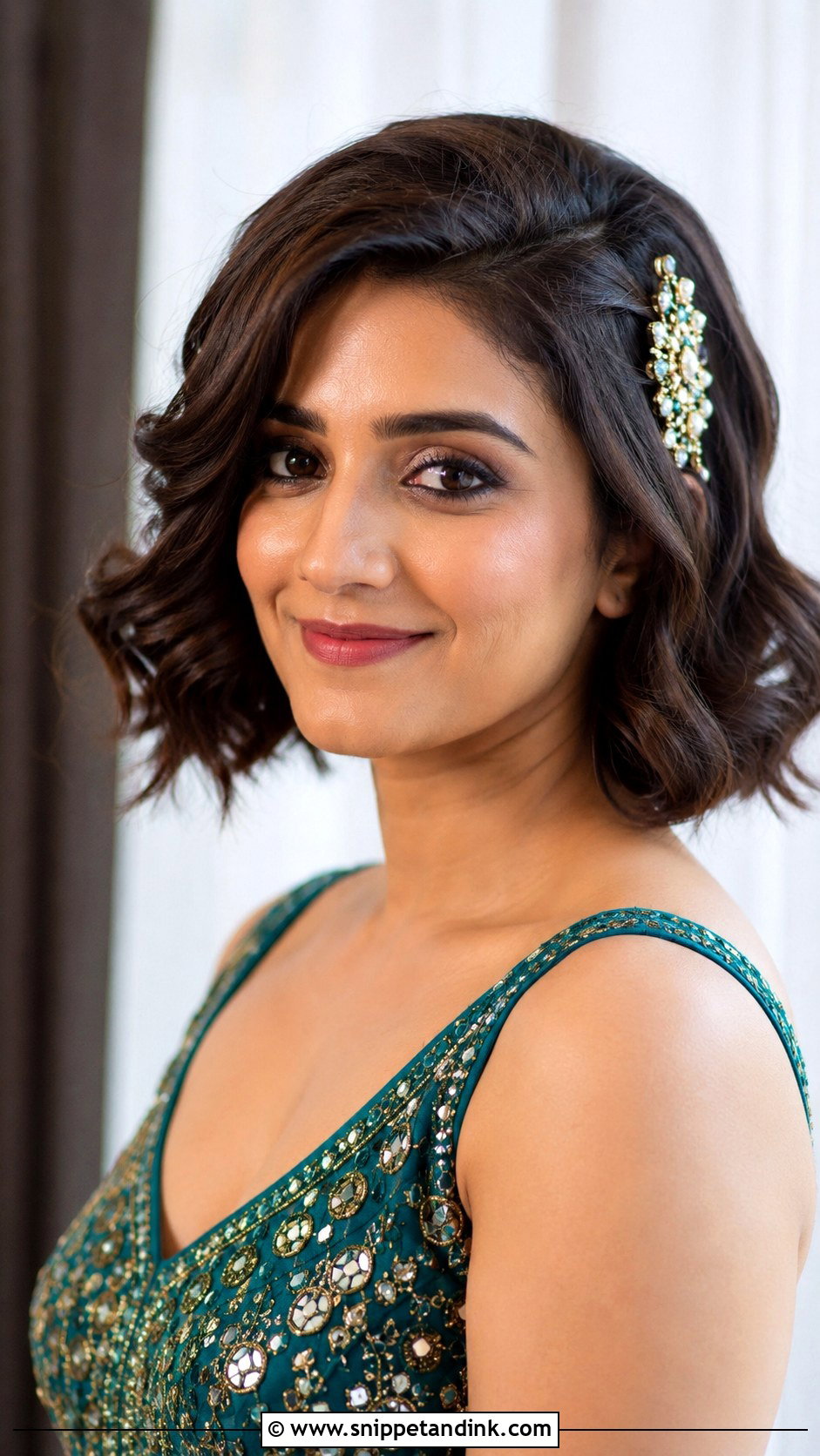 Sangeet Bridesmaid Short Hair Waves - Snippet and Ink - 30 Sangeet Bridesmaid Hairstyles Hair