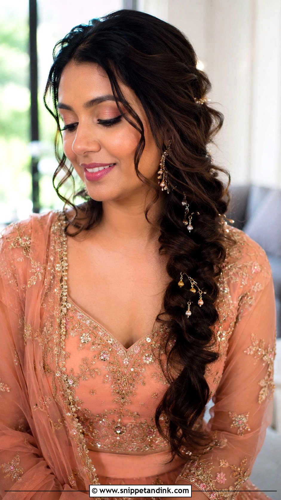 Sangeet Bridesmaid Side Braid - Snippet and Ink - 30 Sangeet Bridesmaid Hairstyles Hair