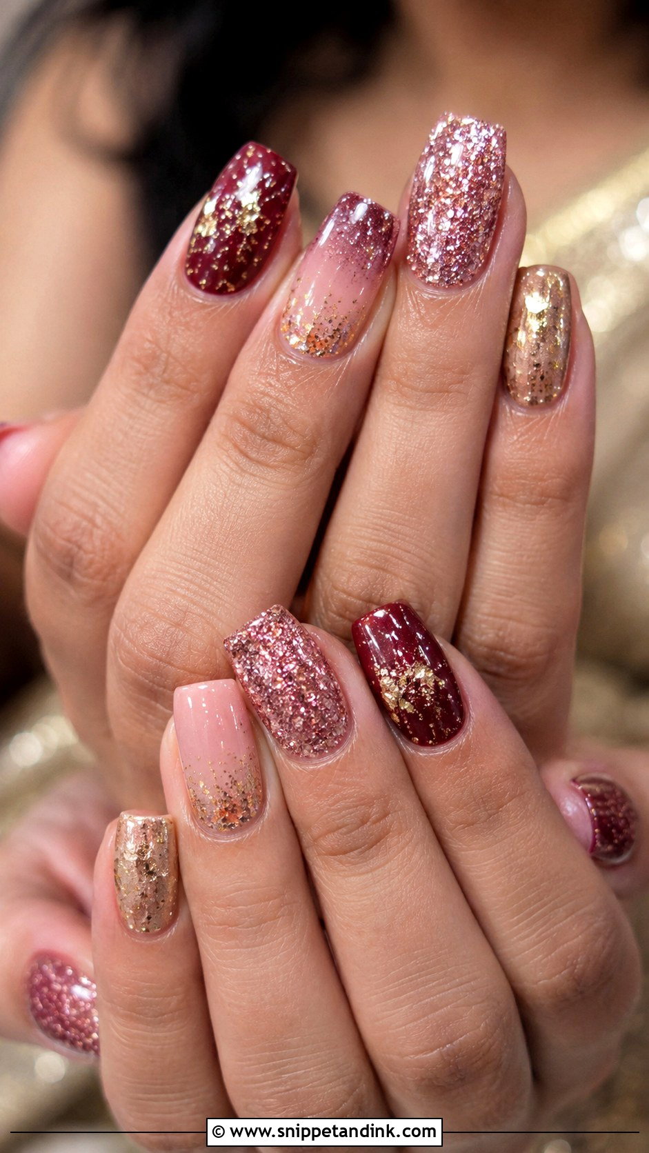 Sangeet Glitter Indian Wedding Nails - Snippet and Ink - 20 Indian Wedding Nails Design