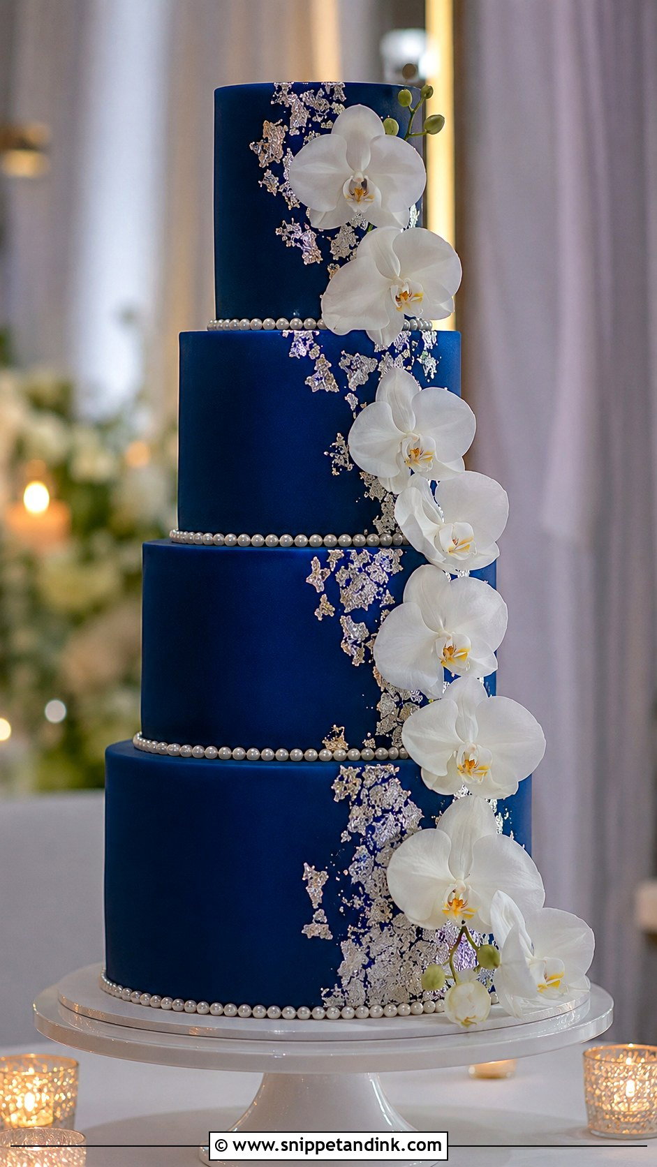 Sapphire Blue Wedding Cake - Snippet and Ink - 20 Jewel Tone Wedding Cake Ideas