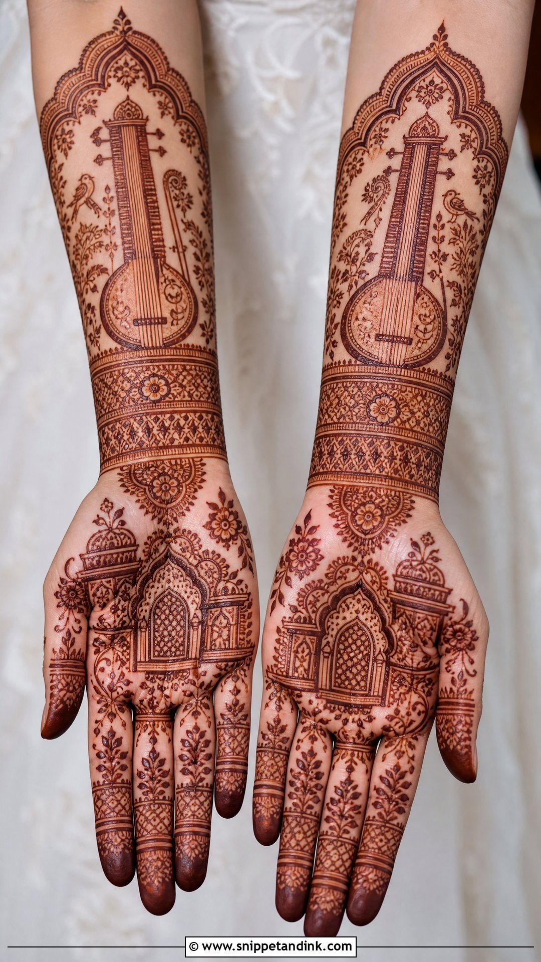 Sarangi Bridal Instruments Mehndi Design - Snippet and Ink - 20 Bridal Instruments Mehndi Designs