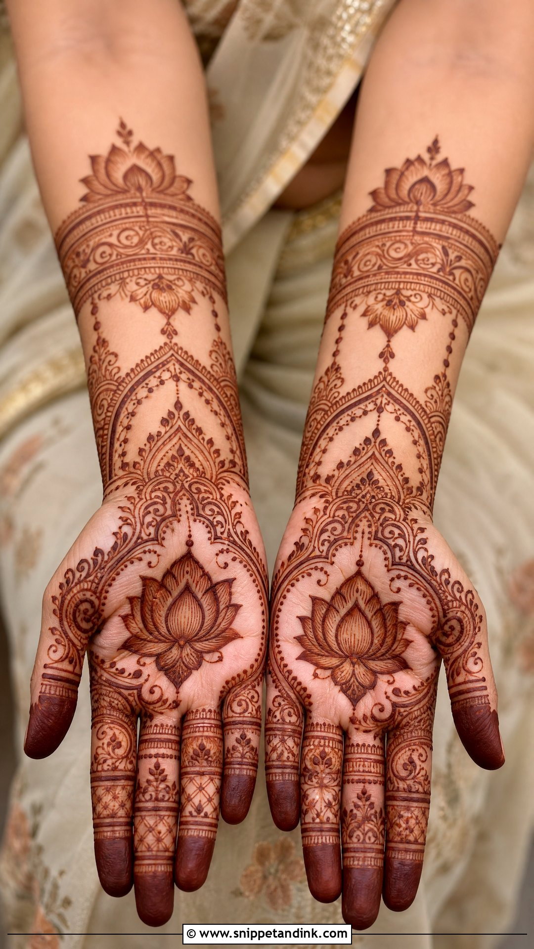 Saree Mehendi Look For Bride - Snippet and Ink - 25 Mehendi Dress for Bride Ideas