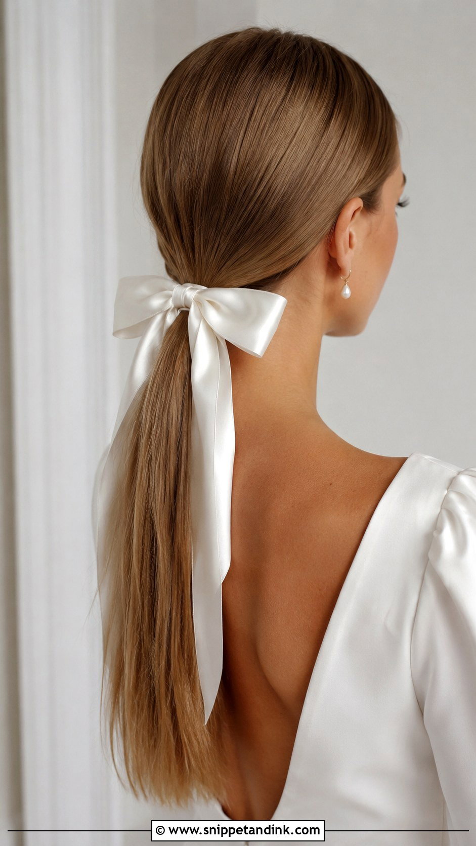 Satin Hair Bow for Bride - Snippet and Ink - 25 Hair Accessories for Bride