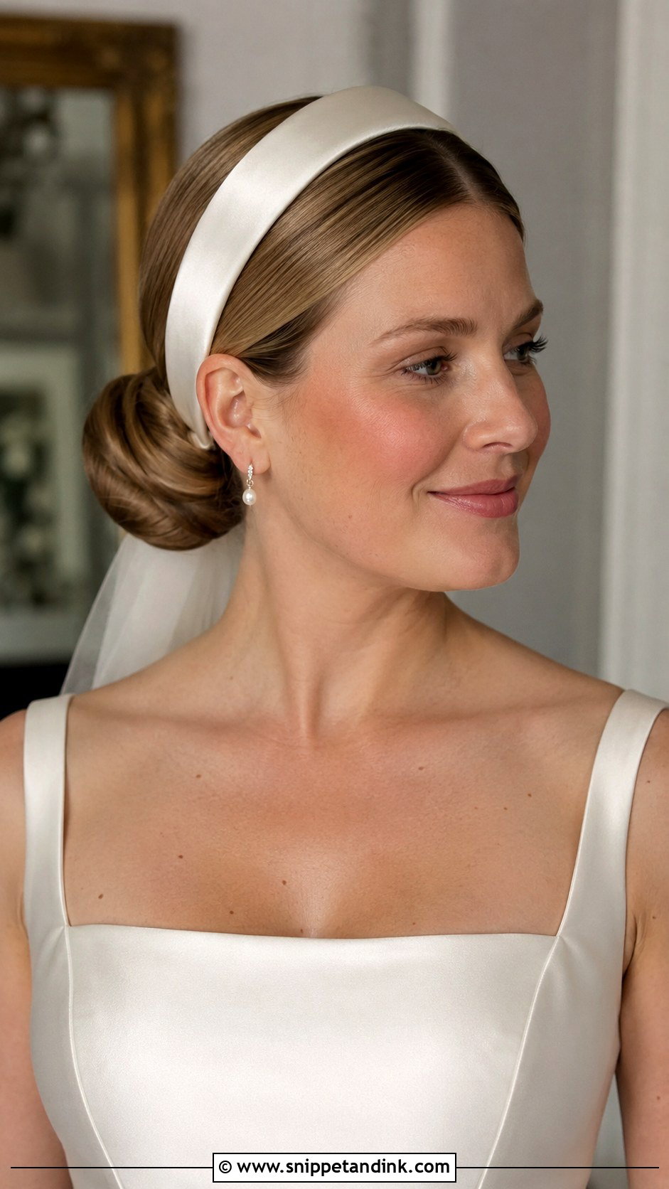 Satin Hairband Wedding Bun - Snippet and Ink - 15 Hairband Wedding Hairstyles