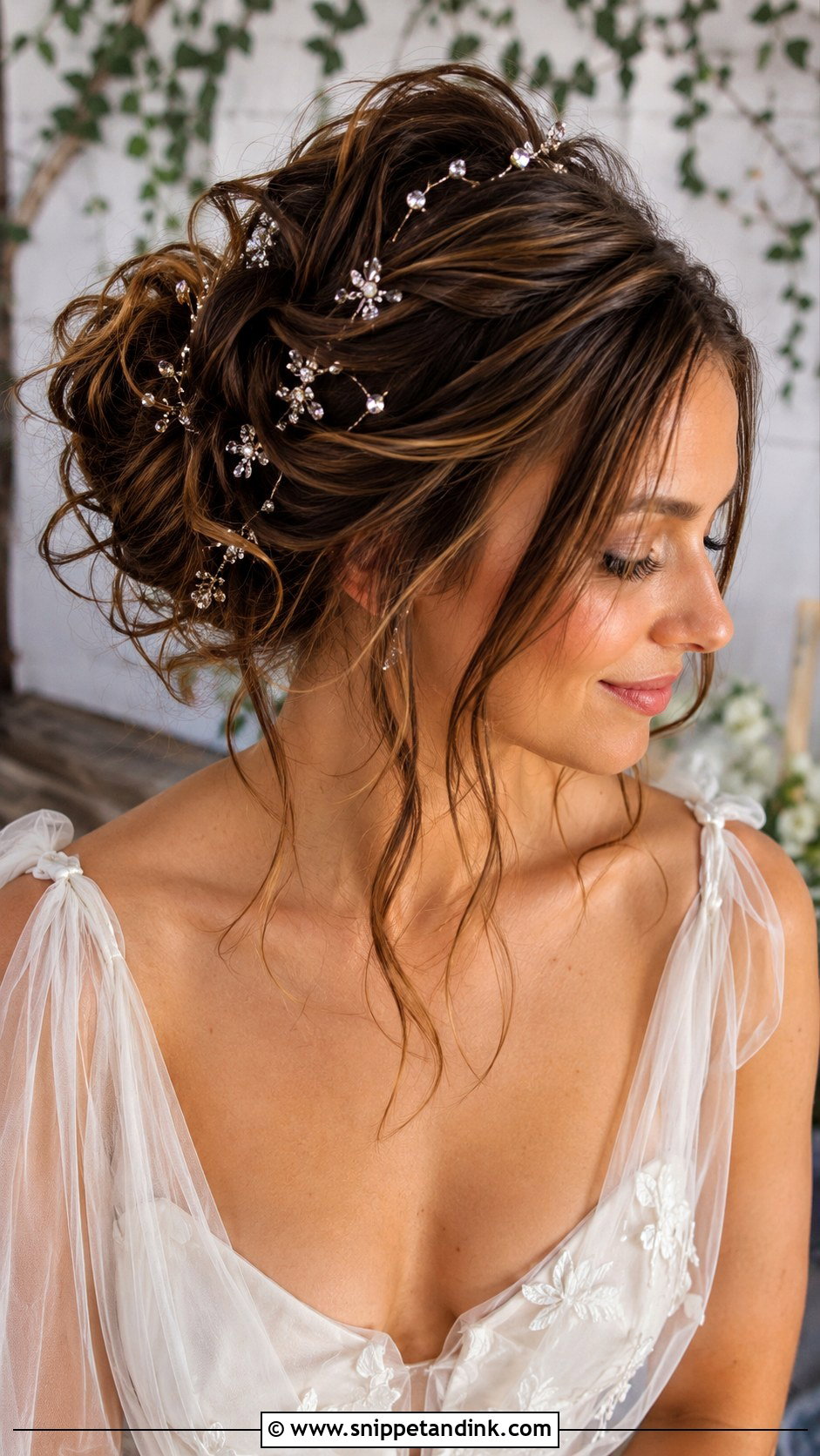 Scattered Crystal Comb for Textured Updos - Snippet and Ink - 20 Wedding Hair Comb Ideas