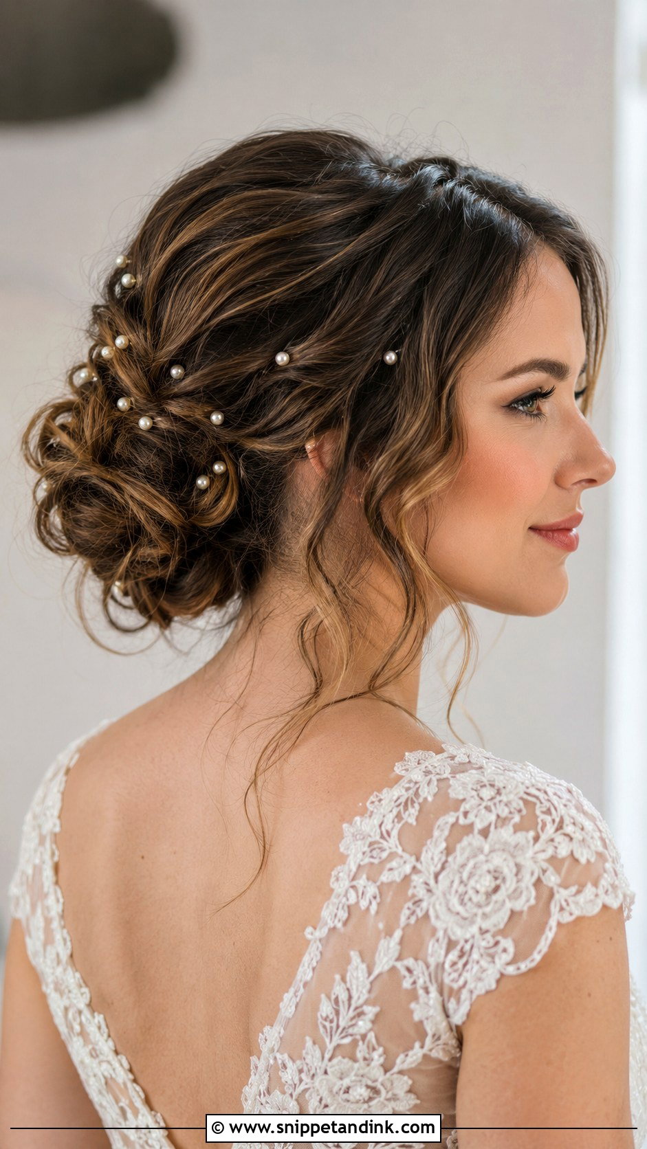Scattered Pearl Wedding Updo - Snippet and Ink - 15 Wedding Updo with Pearls Ideas