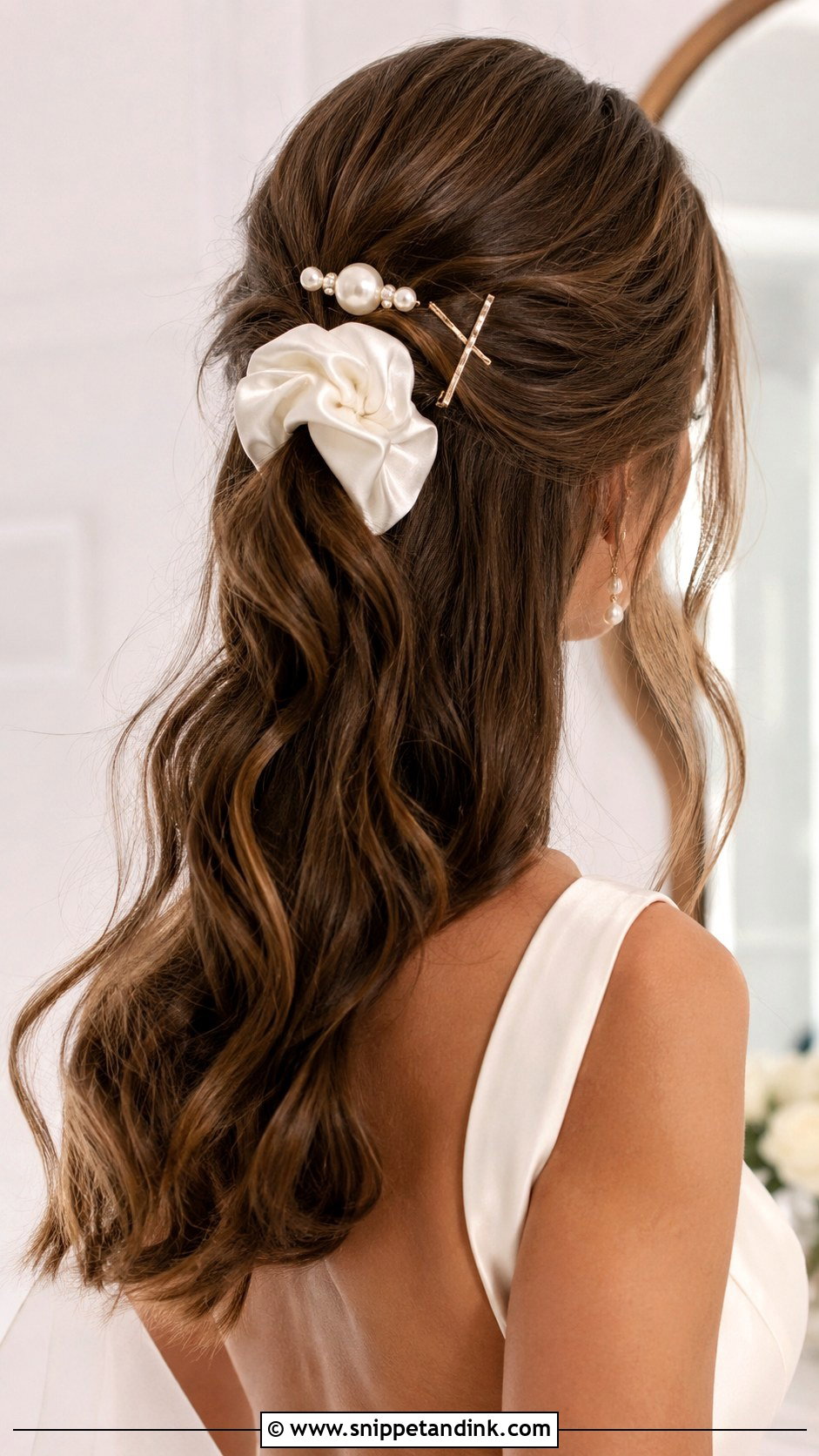 Scrunchie and Clip Casual Bridal Look - Snippet and Ink - 20 Edgy Wedding Hair Ideas