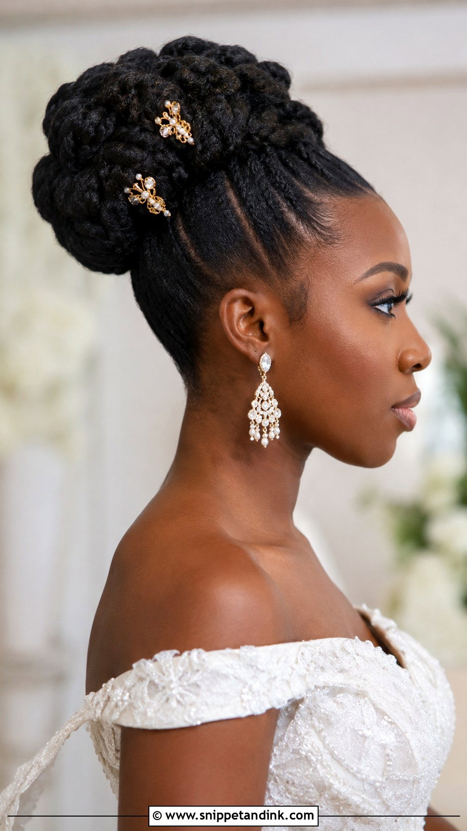 Sculpted Chignon for Natural Hair - Snippet and Ink - 20 Classy Elegant Updo Wedding Hairstyles