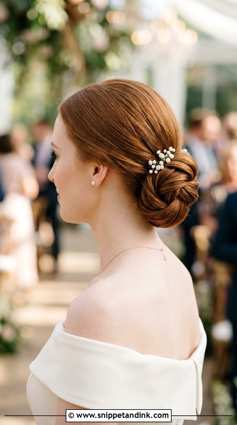 Sculptural Knot Low Bun - Snippet and Ink - 20 Bride Low Bun Hairstyles