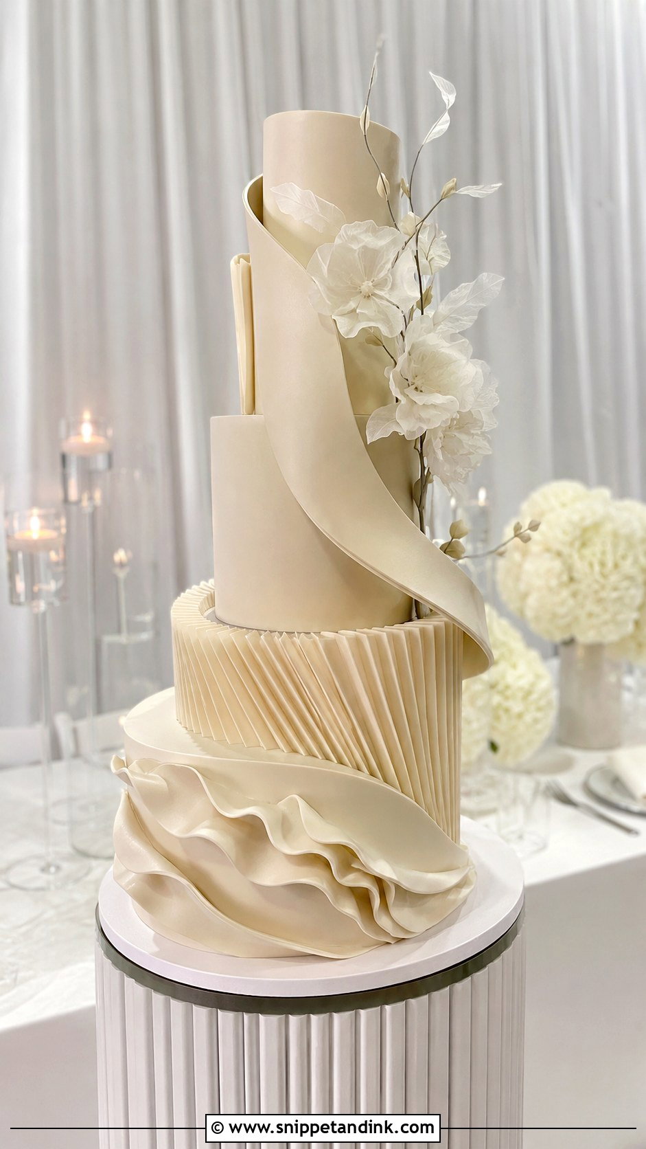 Sculptural Wedding Cake - Snippet and Ink - 20 Custom Cake Designs for Wedding