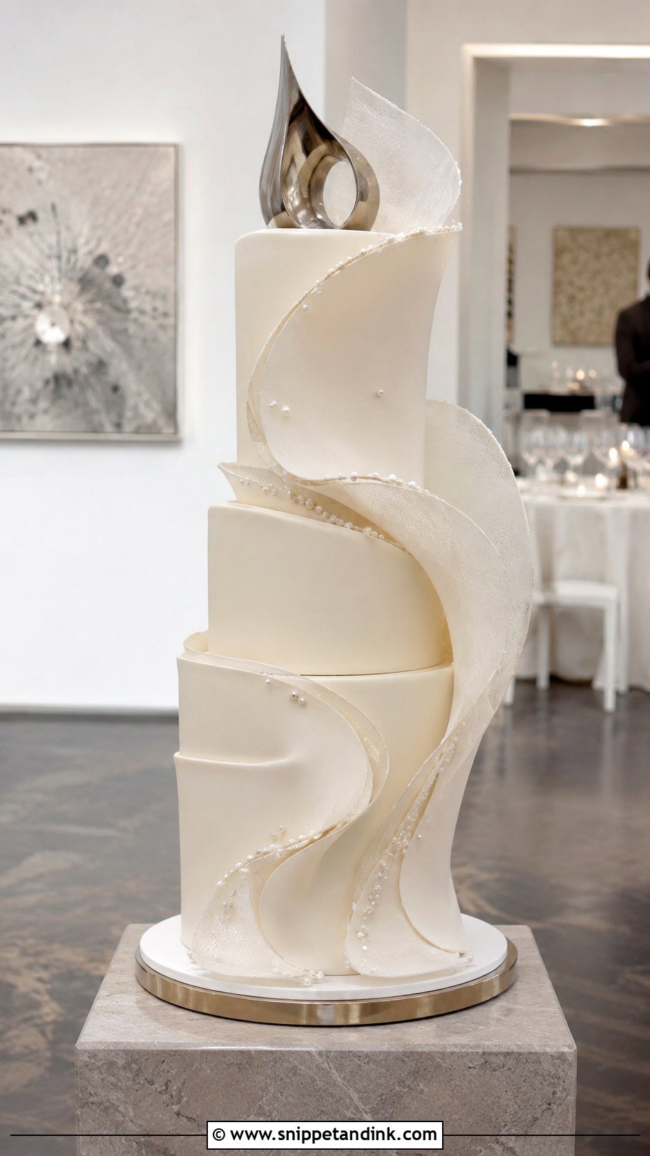 Sculptural Wedding Cake - Snippet and Ink - 25 Wedding Cakes No Flowers
