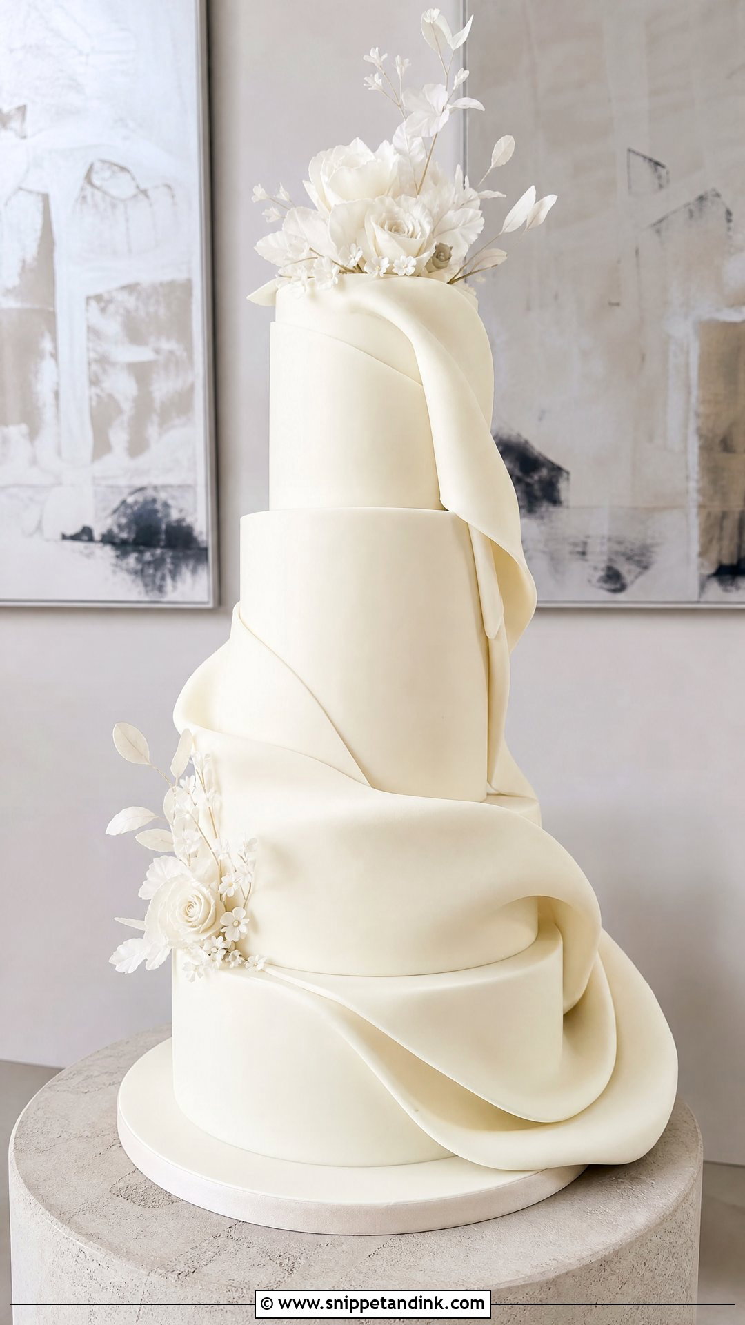 Sculptural Wedding Cake - Snippet and Ink - 30 Modern Wedding Cake Ideas