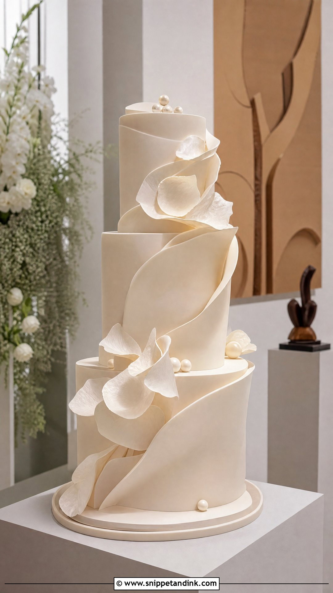Sculptural Wedding Cake - Snippet and Ink - 35 Wedding Cake Designs