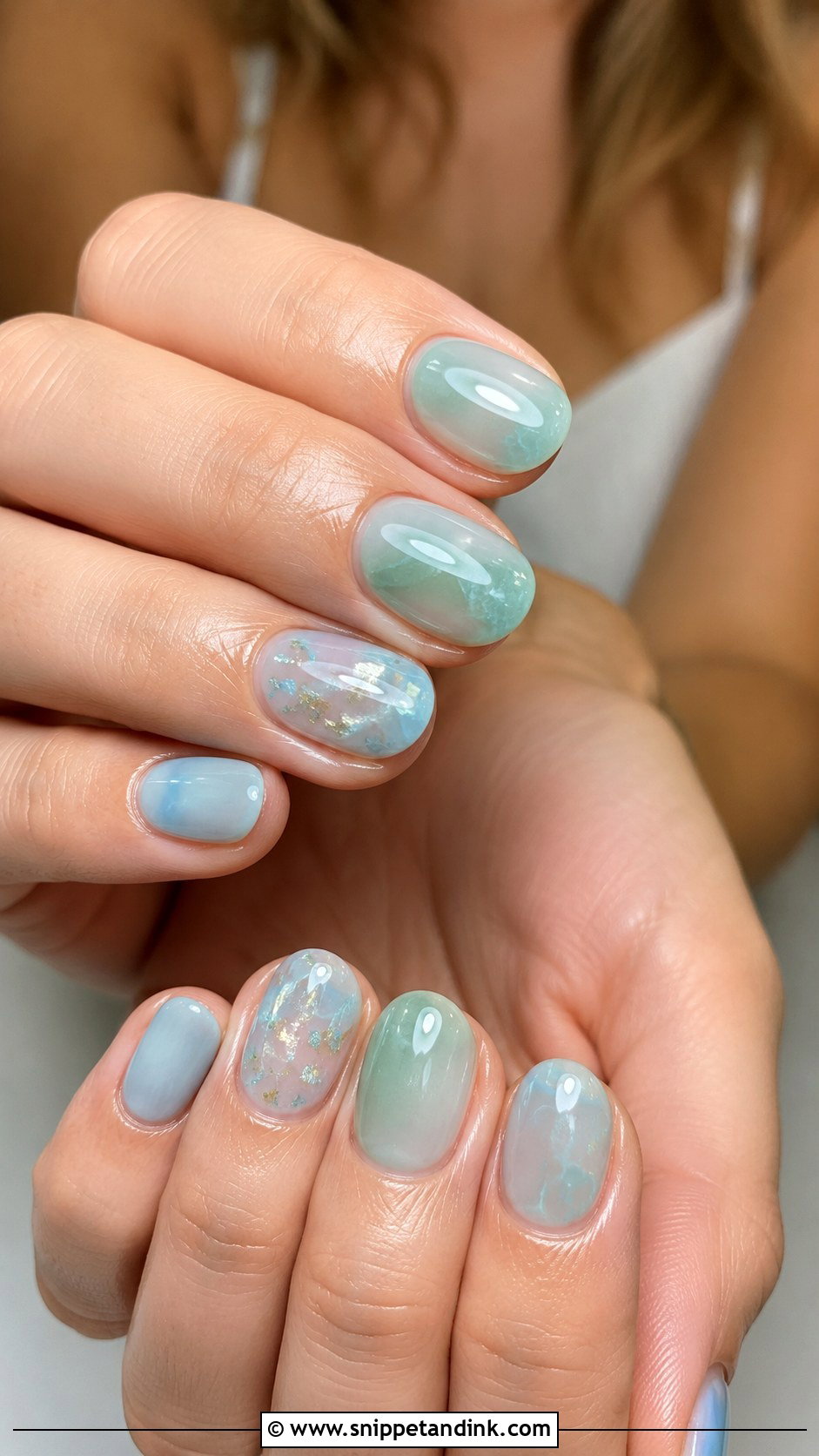 Sea Glass Beach Wedding Nails - Snippet and Ink - 20 Beach Wedding Nails for Guest