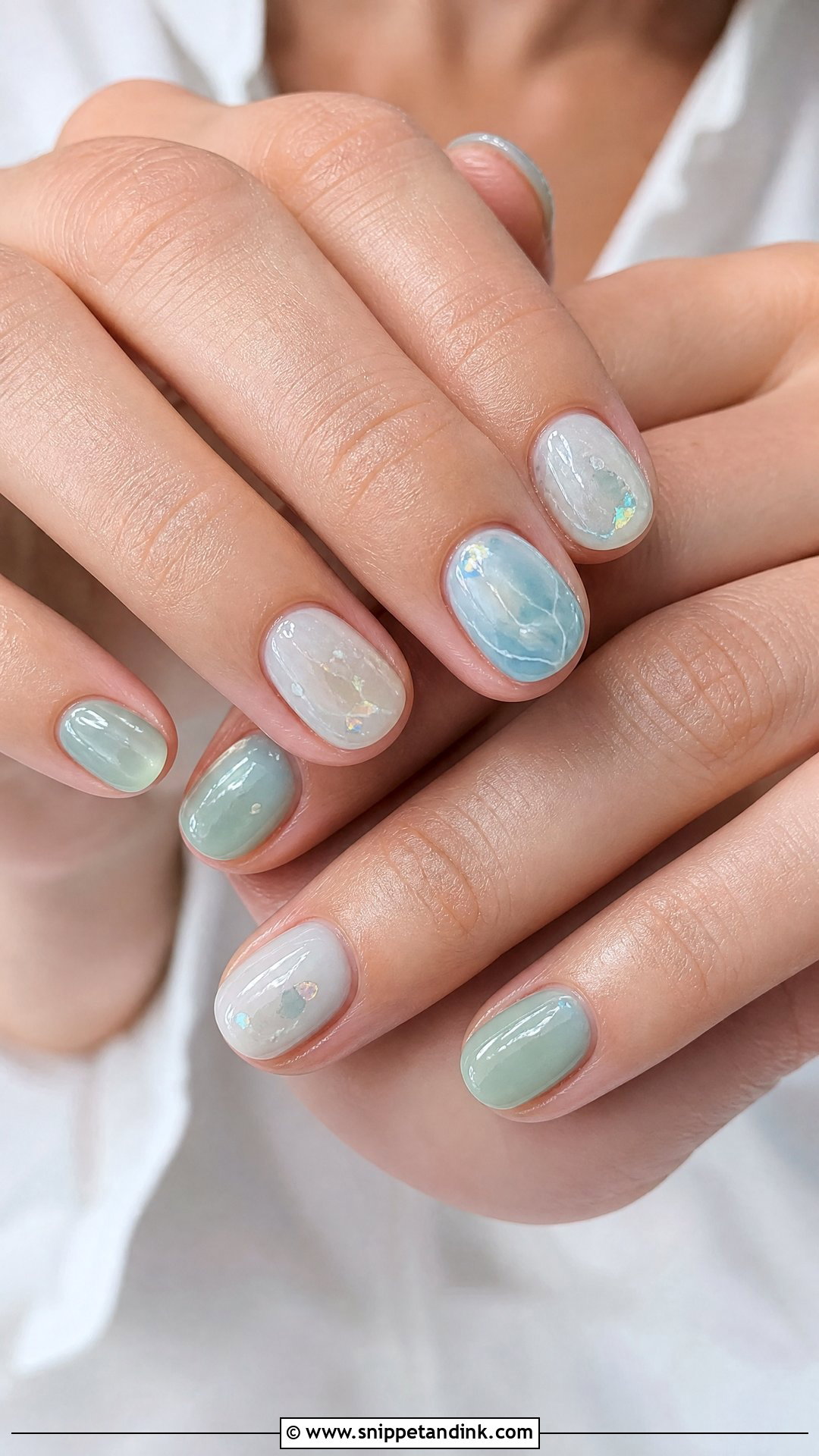 Sea Glass Beach Wedding Nails - Snippet and Ink - 25 Beach Wedding Nails