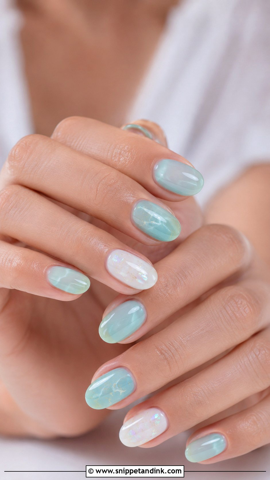 Sea Glass Tropical Wedding Nails - Snippet and Ink - 20 Tropical Wedding Nails