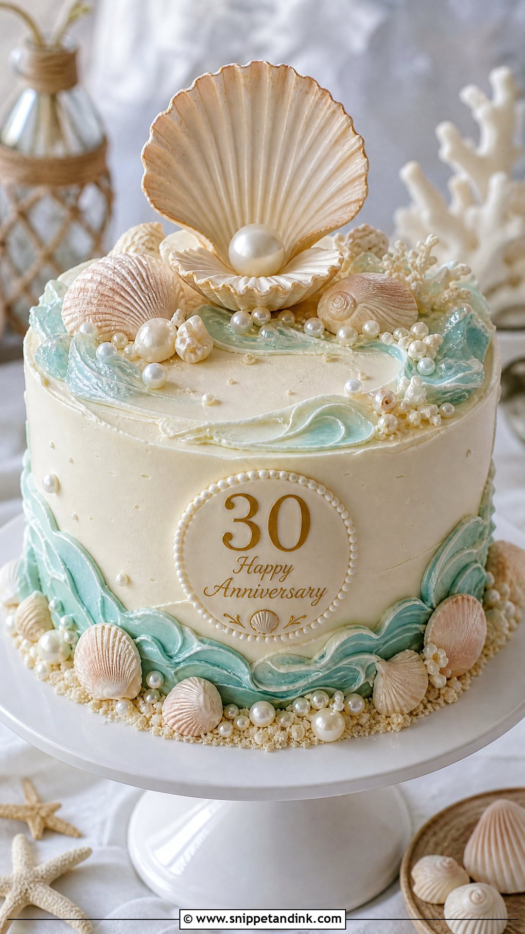 Seashell 30th Anniversary Cake - Snippet and Ink - 25 30th Anniversary Cake Ideas