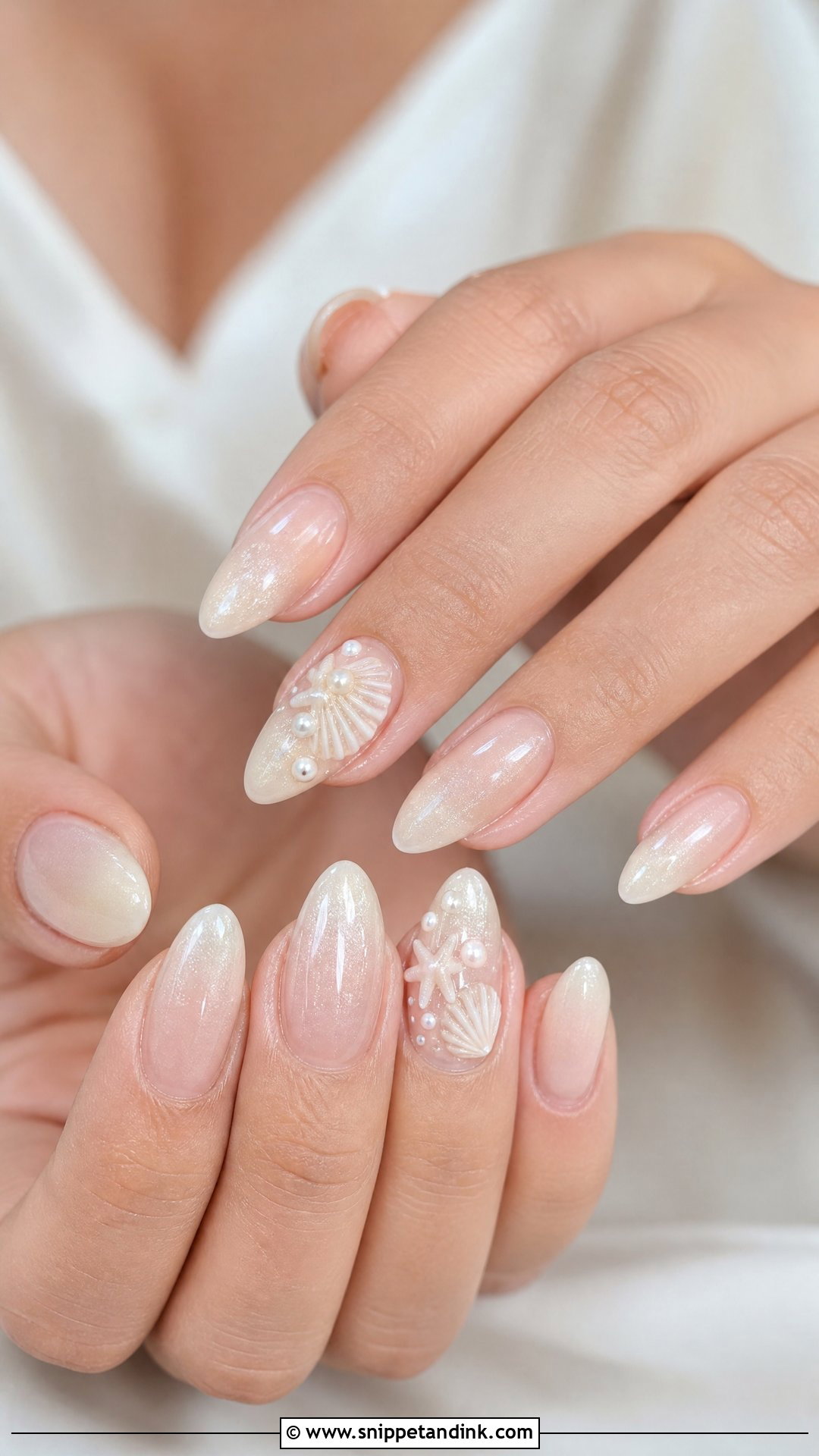 Seashell Beach Wedding Nails - Snippet and Ink - 25 Beach Wedding Nails