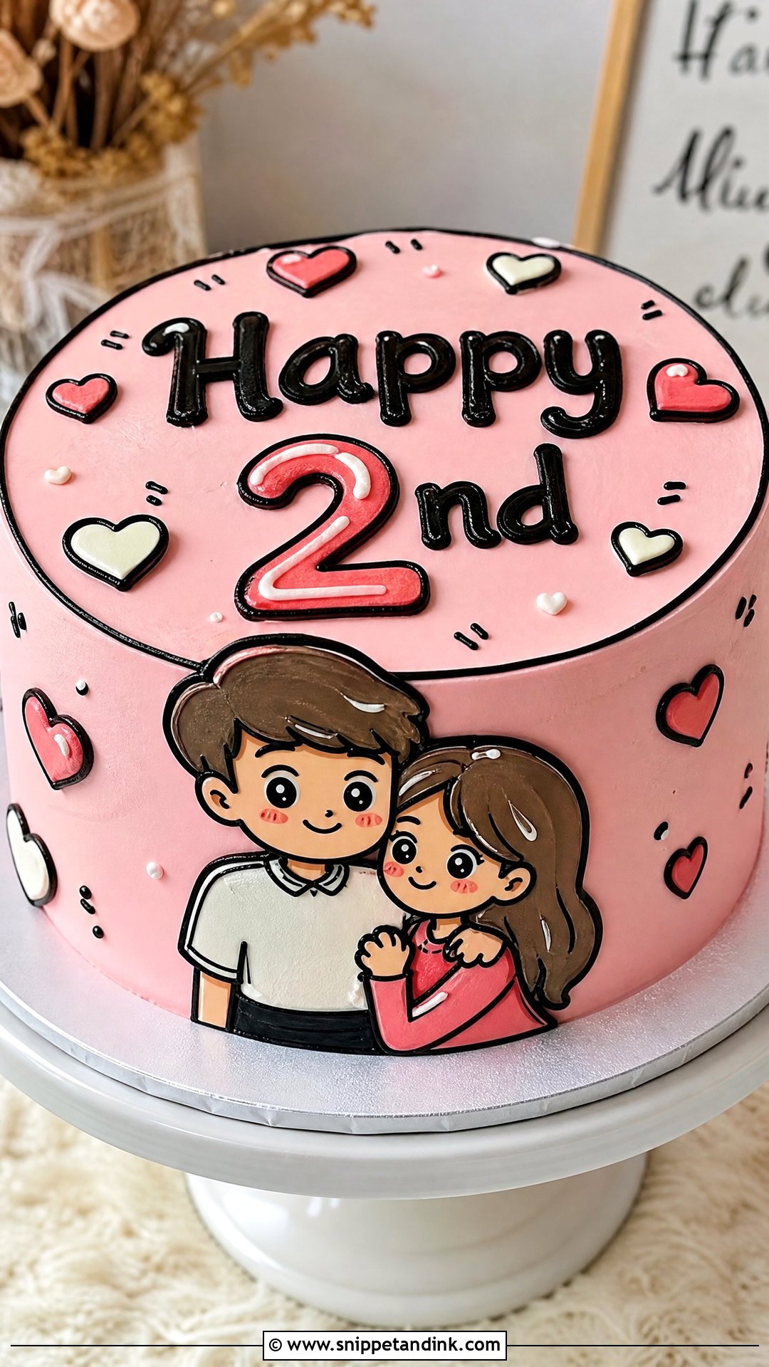 Second Anniversary Cartoon Cake - Snippet and Ink - 20 Second Anniversary Cake Ideas