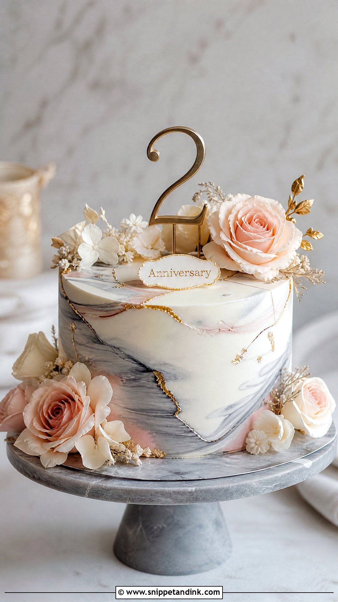 Second Anniversary Marble Cake - Snippet and Ink - 20 Second Anniversary Cake Ideas