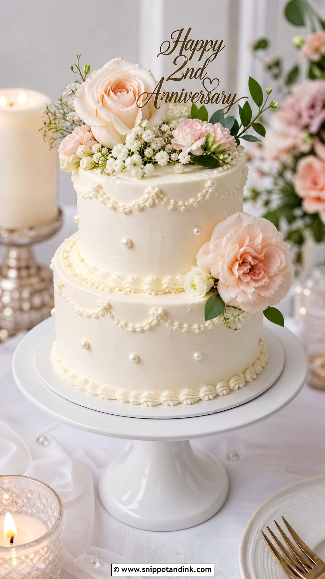 Second Anniversary Mini Wedding Cake - Snippet and Ink - 20 Second Anniversary Cake Ideas