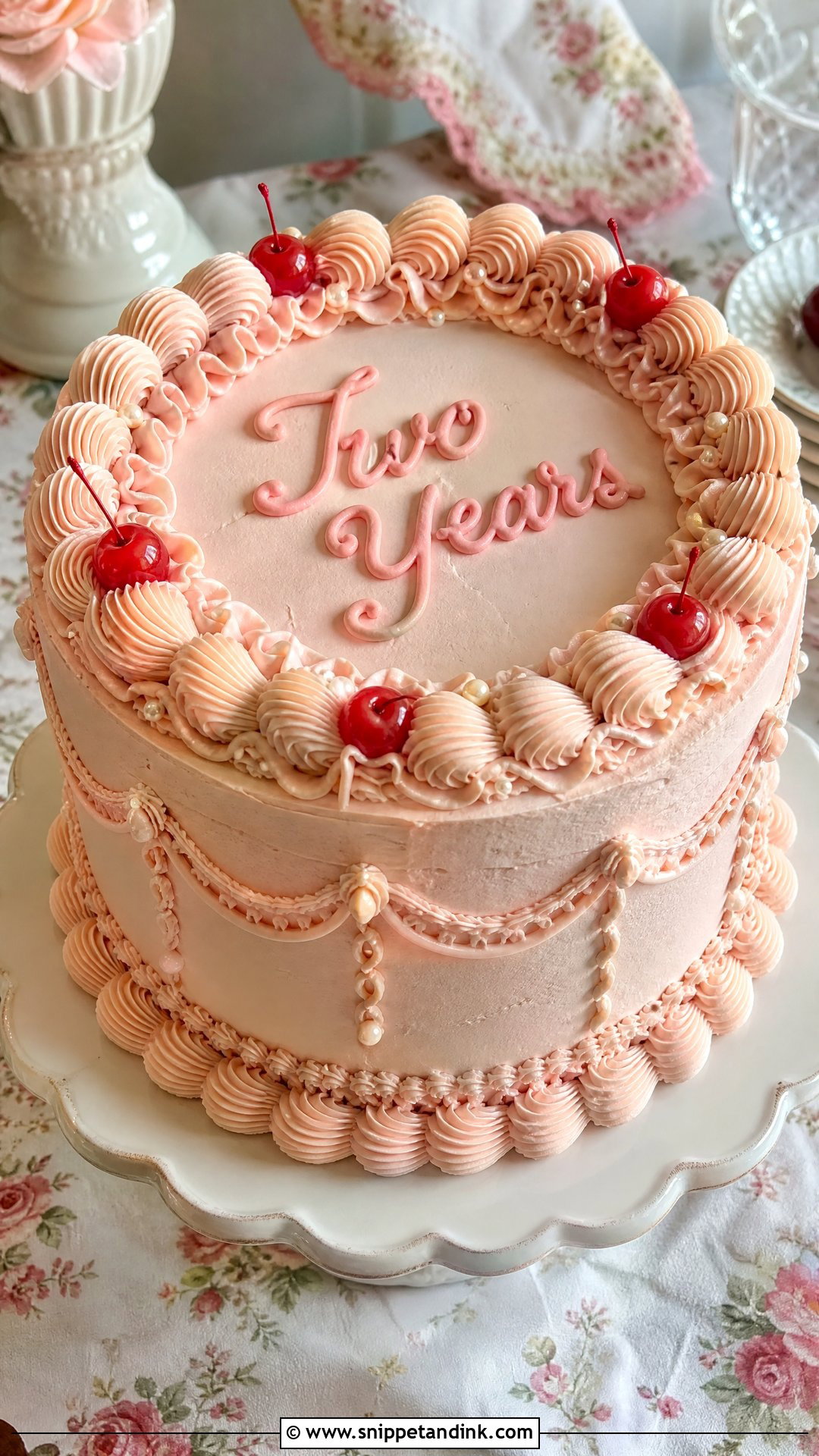 Second Anniversary Vintage Cake - Snippet and Ink - 20 Second Anniversary Cake Ideas