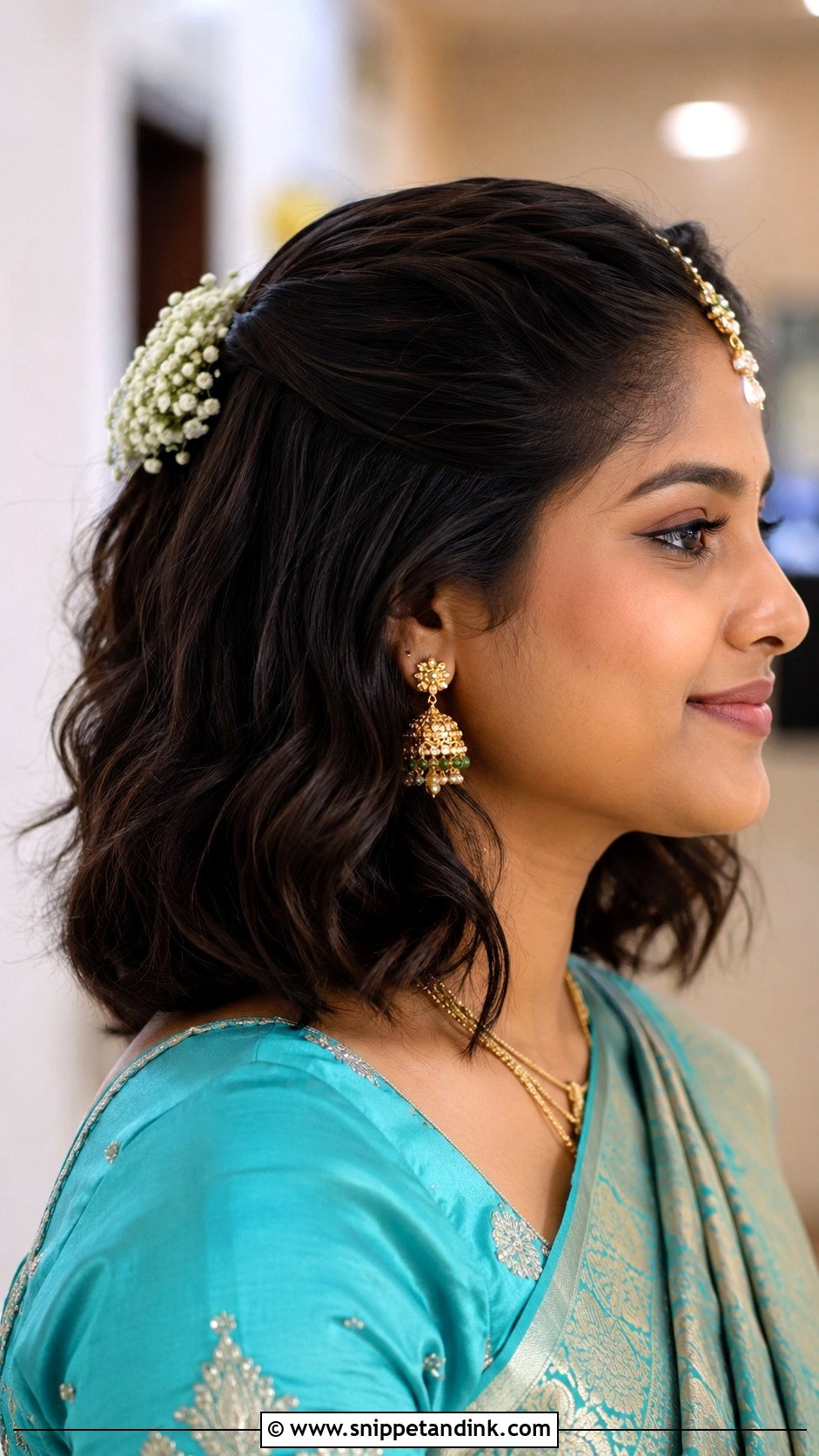 Seemantham Hairstyle for Short Hair - Snippet and Ink - 20 Seemantham Hairstyle Ideas