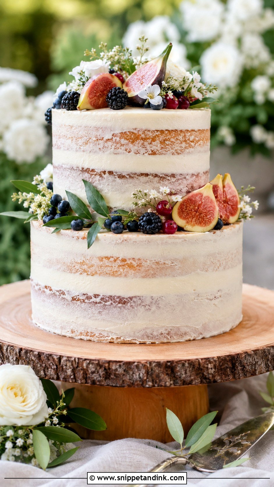 Semi Naked 2 Layer Wedding Cake - Snippet and Ink - 20 2 Layer Wedding Cake Ideas