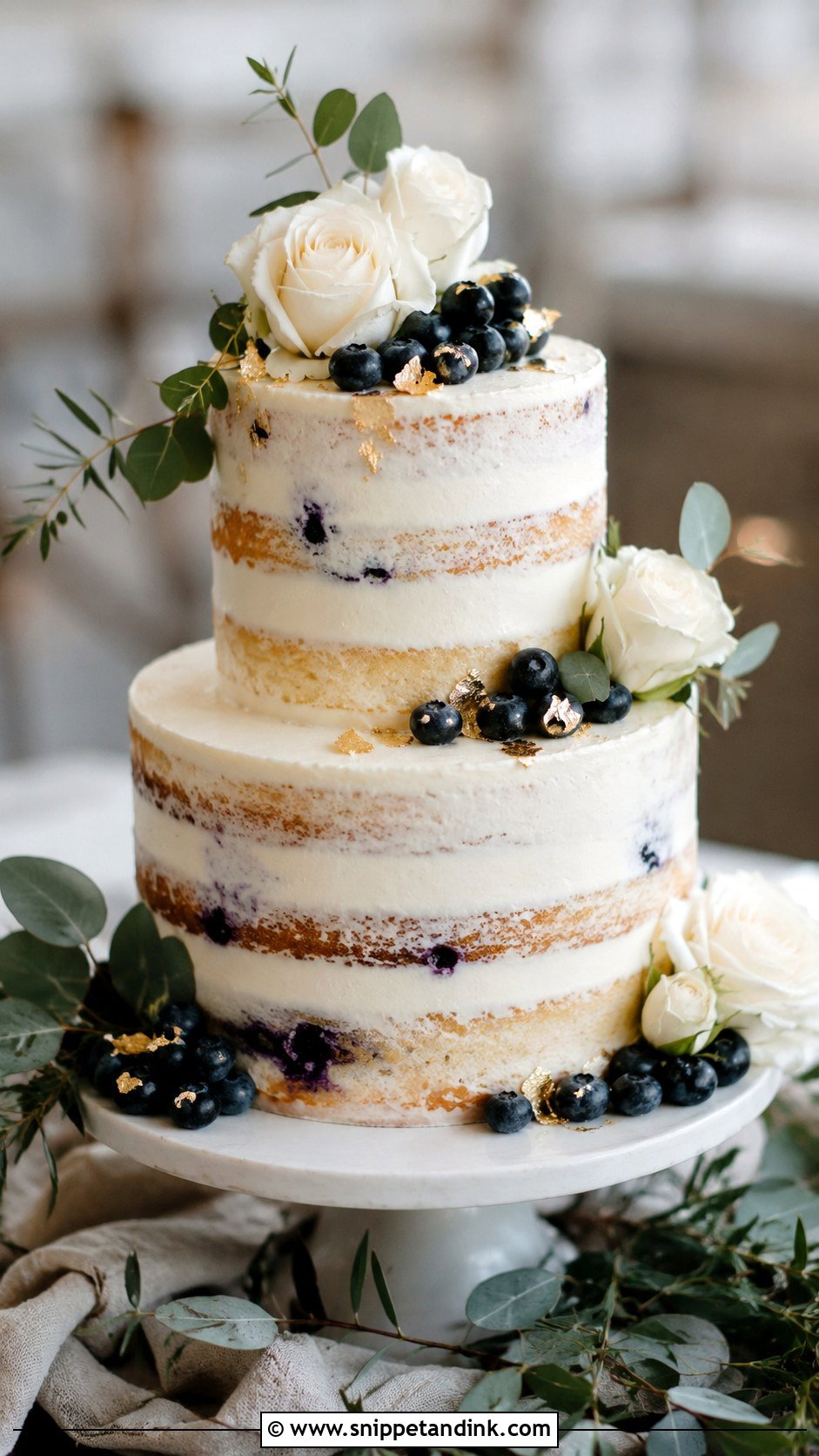 Semi Naked 2 Tier Wedding Cake - Snippet and Ink - 20 2 Tier Wedding Cakes