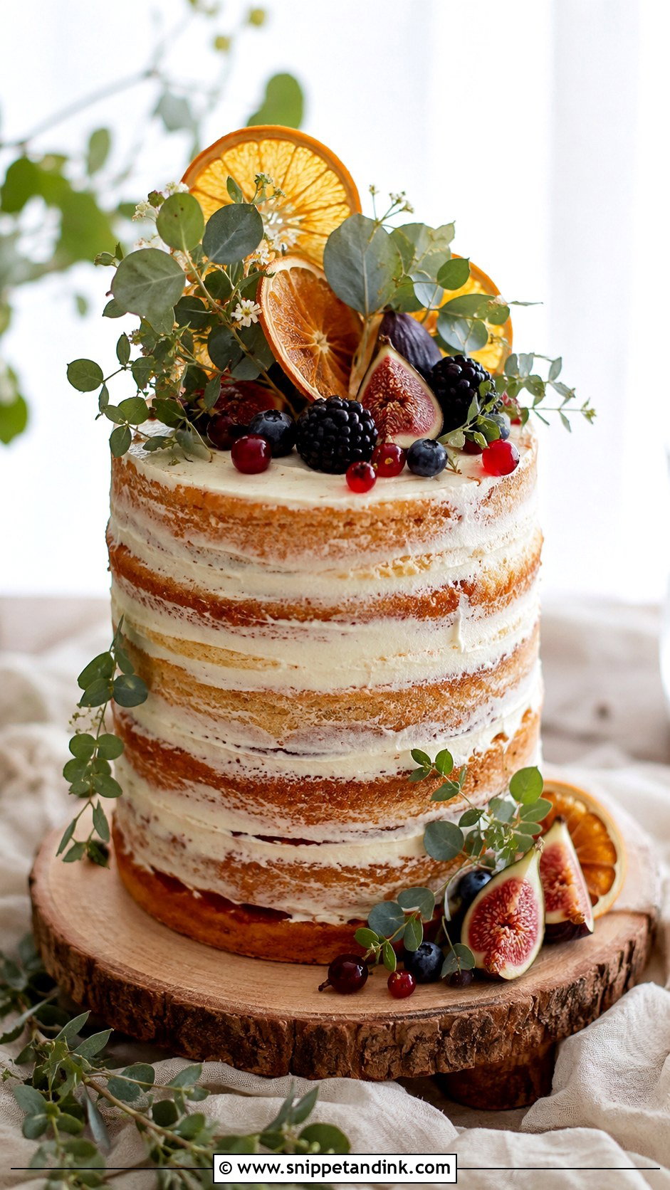 Semi Naked Boho Wedding Cake - Snippet and Ink - 20 Bohemian Cake Ideas for Wedding