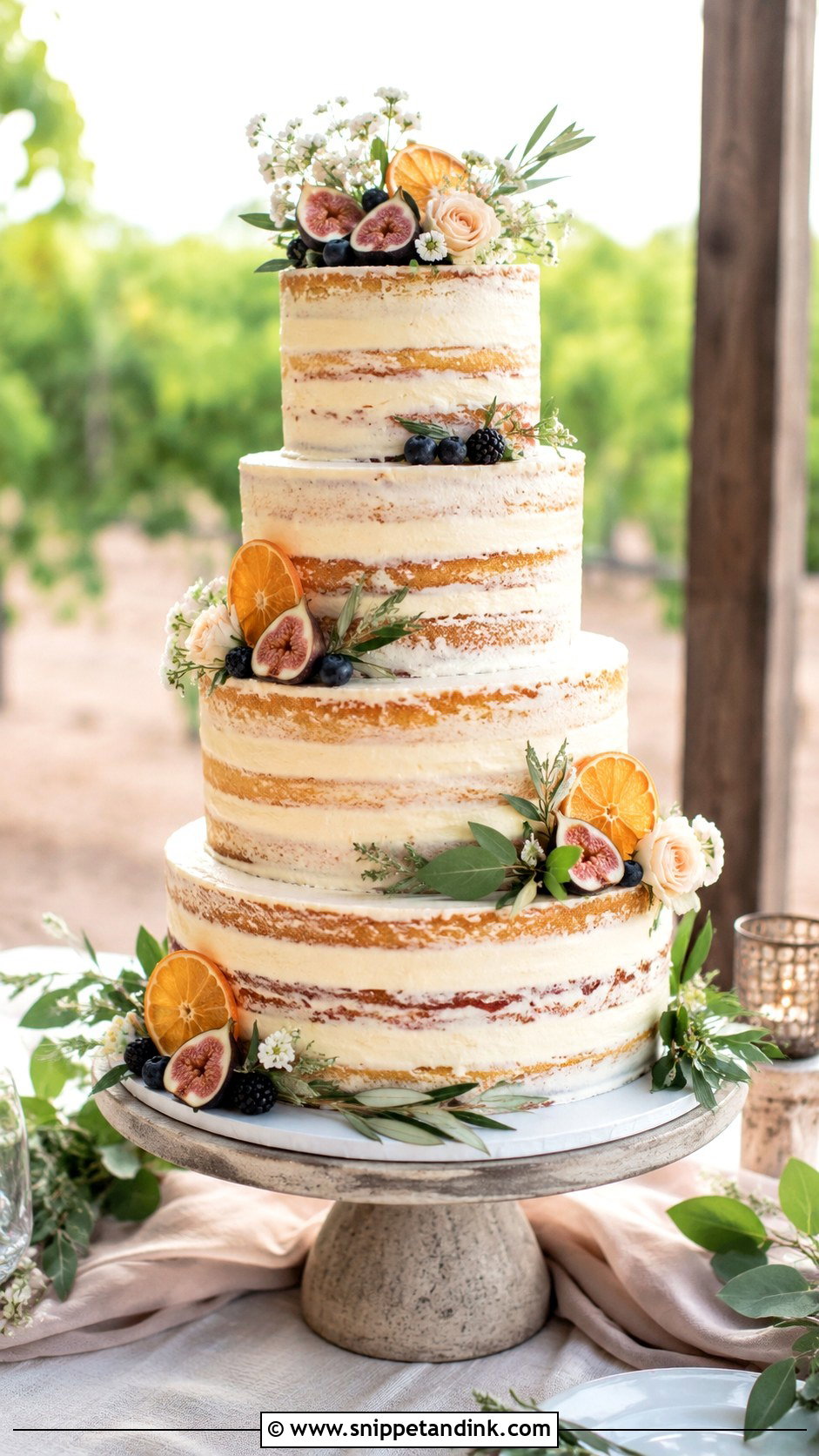 Semi Naked Casata Wedding Cake - Snippet and Ink - 20 Casata Cake Ideas for Wedding