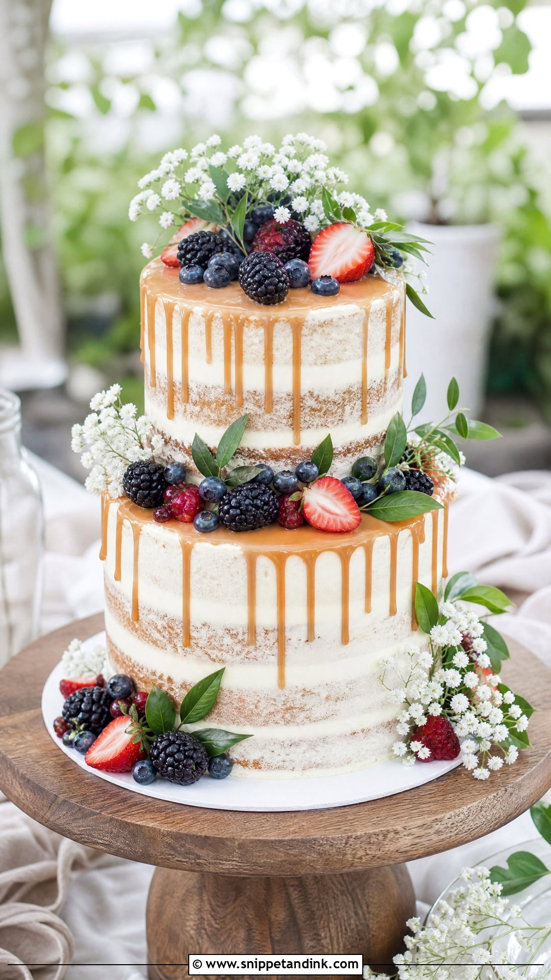 Semi Naked Drip Wedding Cake - Snippet and Ink - 30 Drip Cakes for Wedding