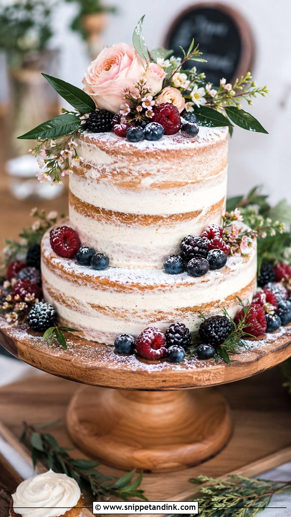 Semi Naked Engagement Cake - Snippet and Ink - 20 Classy Engagement Cake Designs