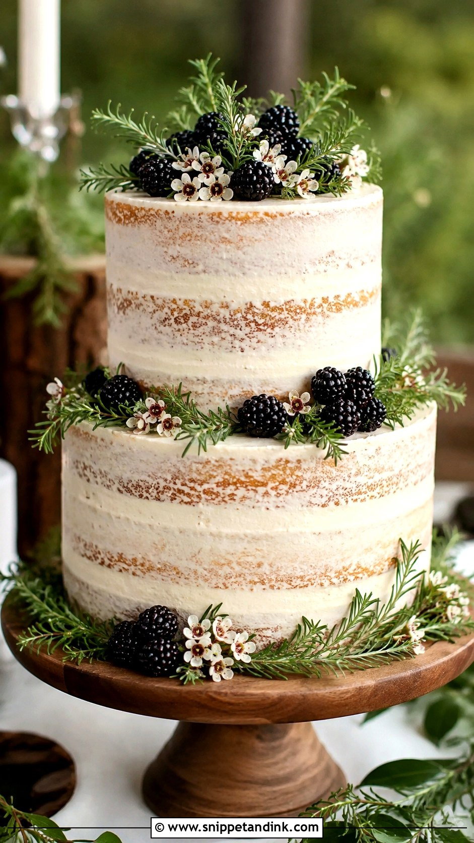 Semi Naked Forest Wedding Cake - Snippet and Ink - 20 Simple Forest Wedding Cake Ideas