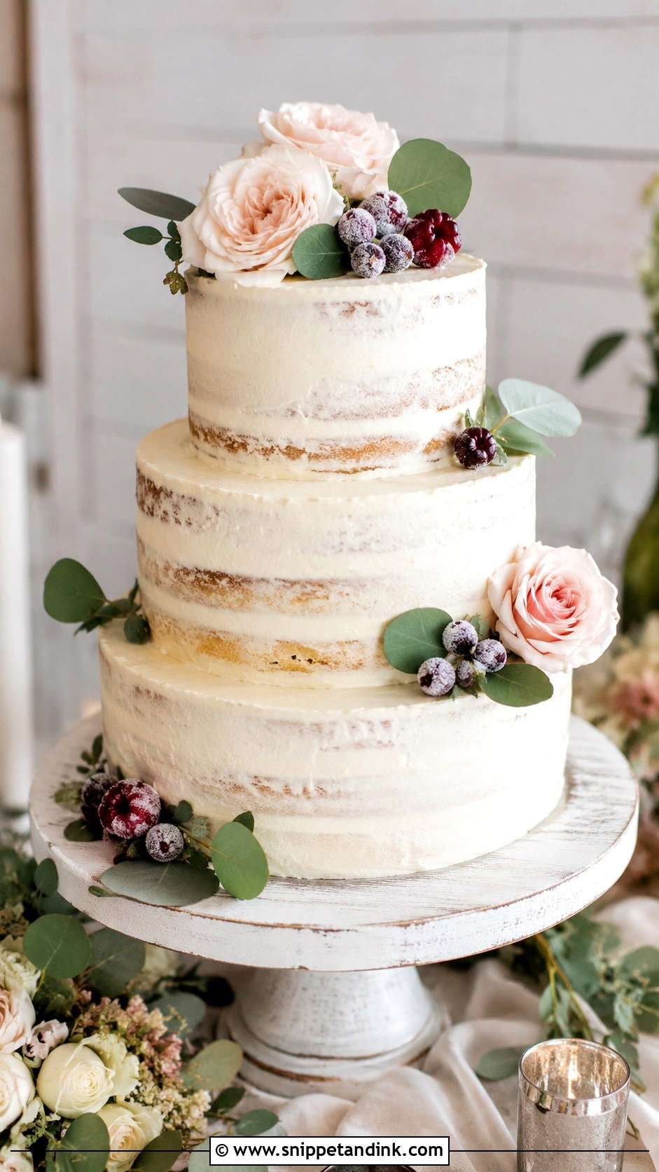 Semi Naked Frosting Wedding Cake - Snippet and Ink - 20 Frosting for Wedding Cakes