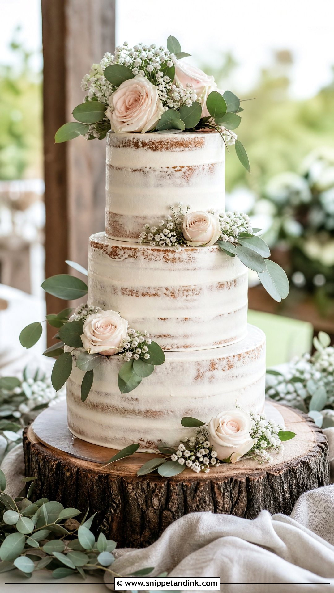 Semi Naked Rustic Wedding Cake - Snippet and Ink - 20 Rustic Wedding Cakes