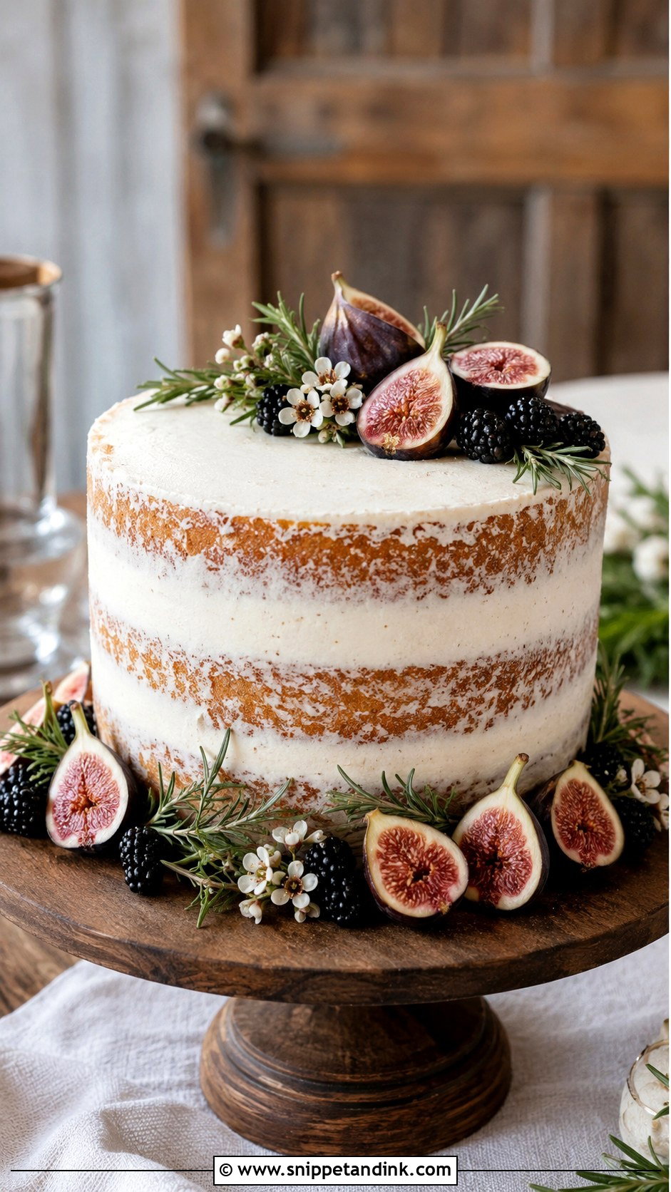 Semi Naked Single Tier Wedding Cake - Snippet and Ink - 30 Rustic Fall Single Tier Wedding Cake Ideas