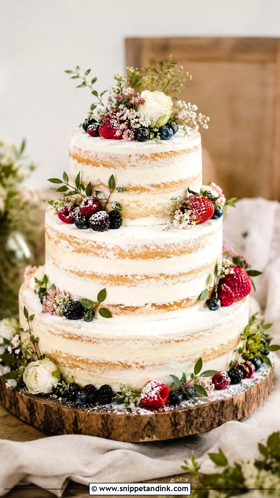 Semi Naked Sponge Wedding Cake - Snippet and Ink - 25 Sponge Cake Wedding Cakes