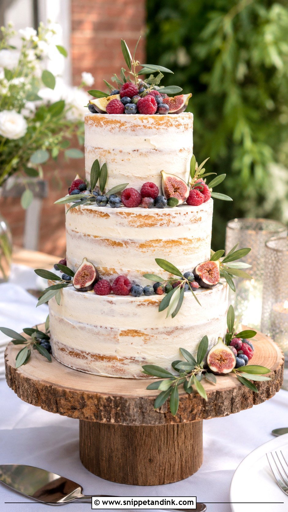 Semi Naked Summer Wedding Cake - Snippet and Ink - 20 Simple Summer Wedding Cake Ideas