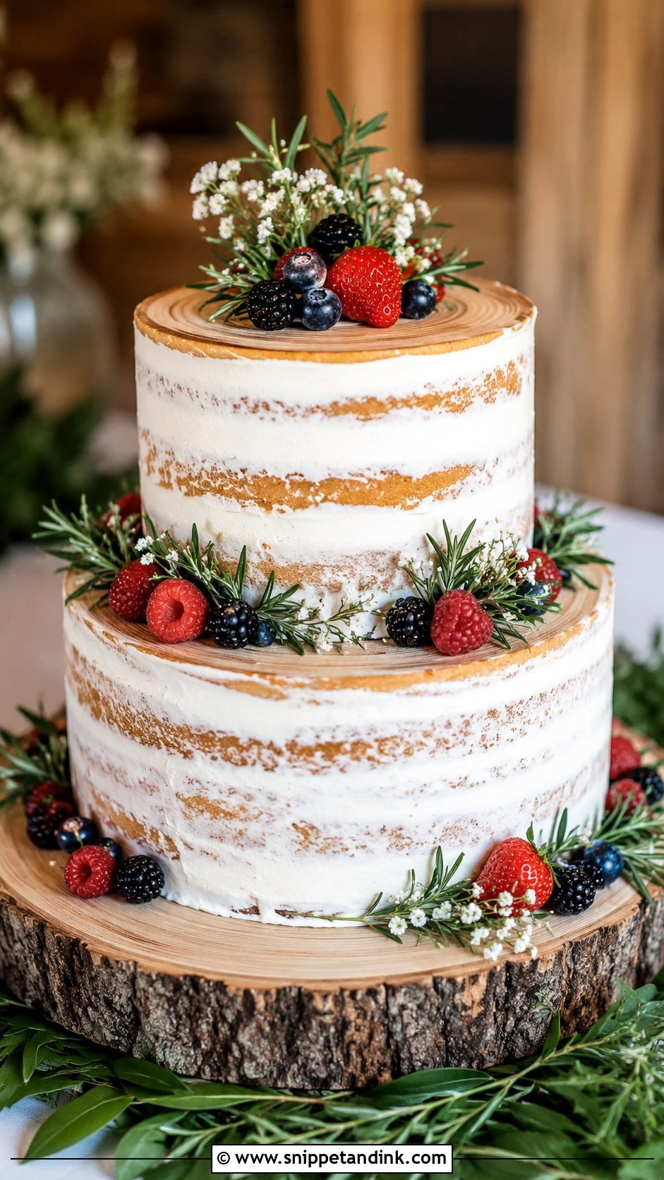 Semi Naked Tree Stump Wedding Cake - Snippet and Ink - 20 Tree Stump Cake Ideas for Wedding