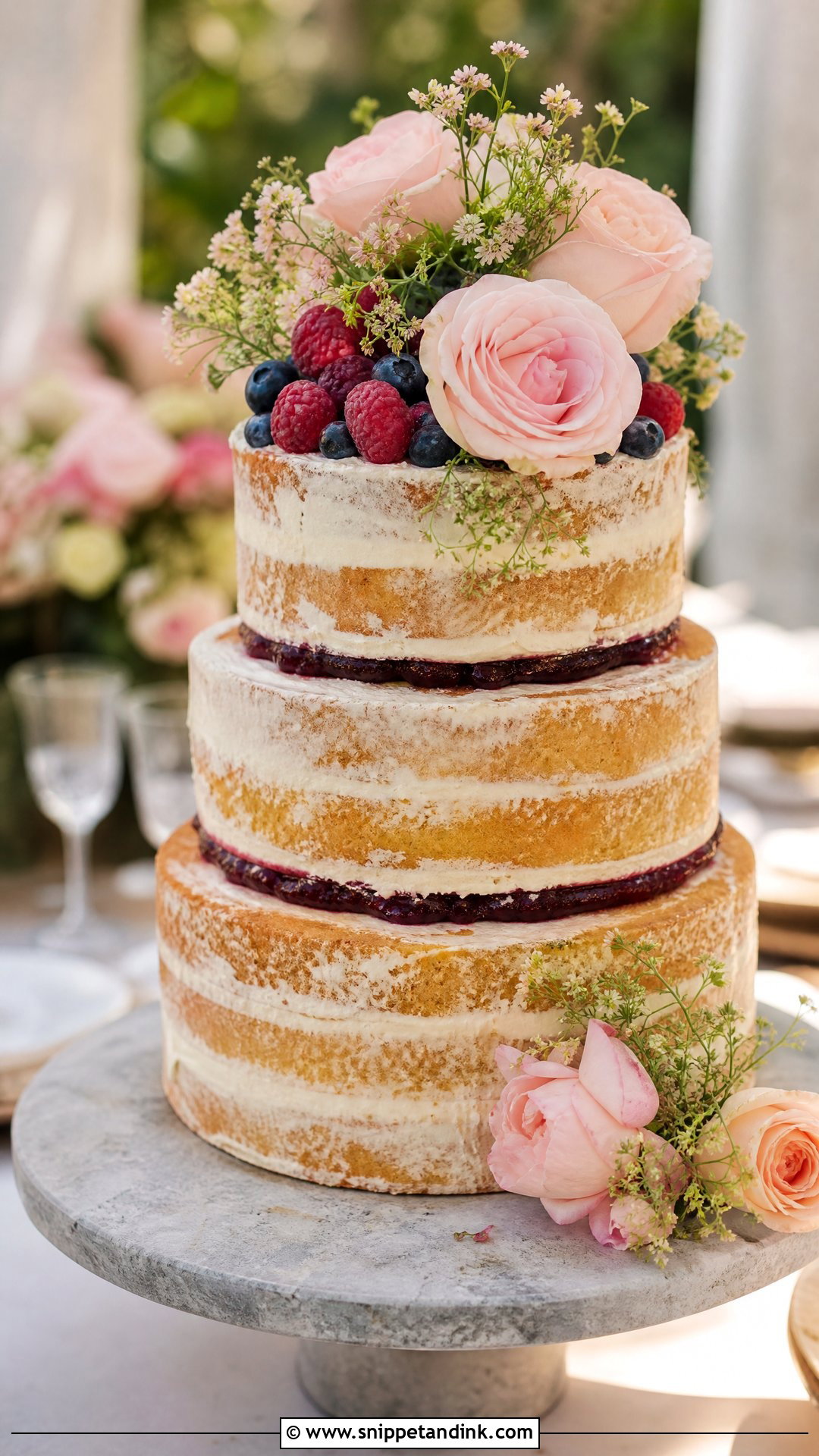Semi Naked Victoria Sponge Wedding Cake - Snippet and Ink - 30 Victoria Cake Ideas for Wedding